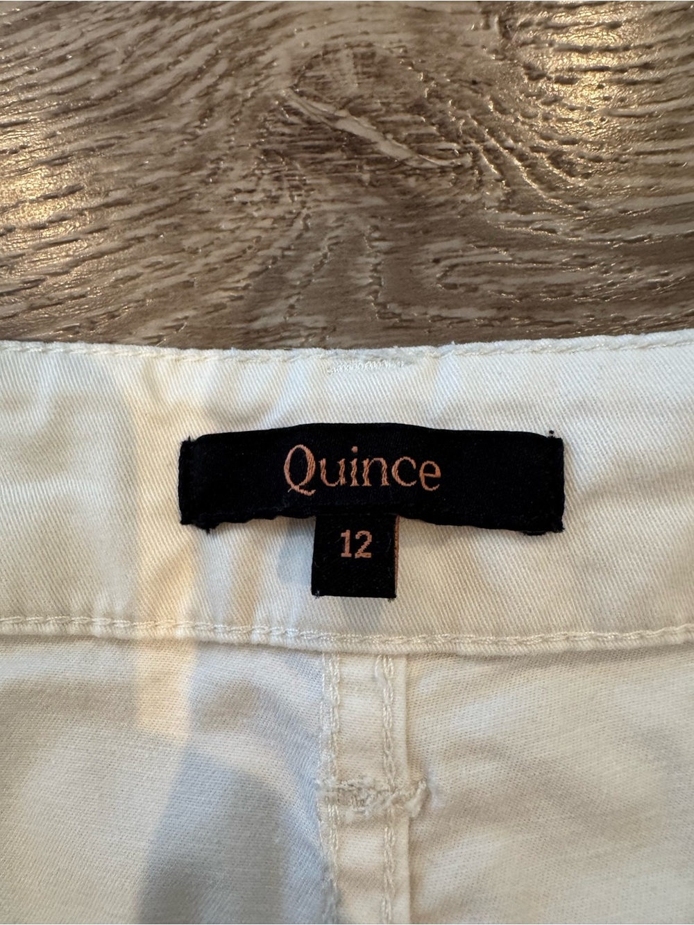 Quince Organic Stretch Cotton Chino Cropped Wide Leg Pants, Size 12, Frost Color - Picture 6 of 9